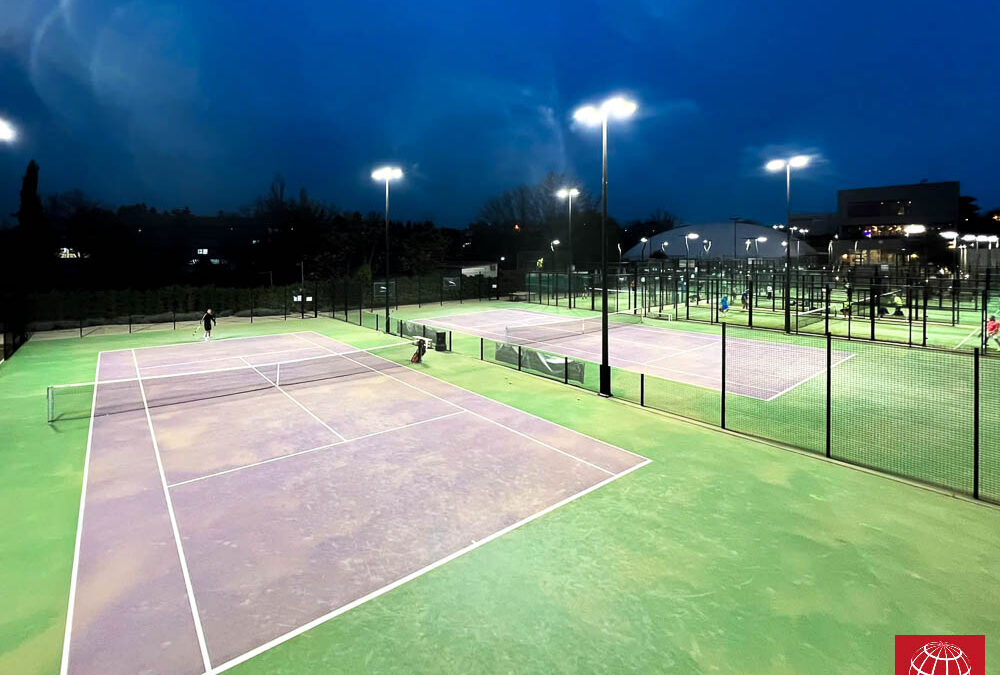 Iluminación LED en las pistas de tenis del David Lloyd Aravaca